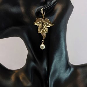 گوشواره برگ و مروارید | فروشگاه اینترنتی گلدید