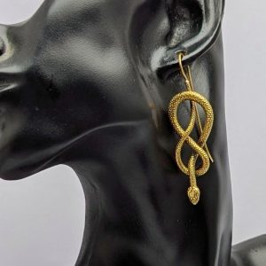 گوشواره ماری برنج | فروشگاه اینترنتی گلدید